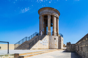 The Siege Bell Memorial in Valletta, Malta.