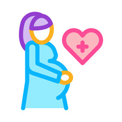 pregnant woman color icon vector. pregnant woman sign. isolated symbol illustration