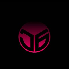 Initial letter J G Modern circle with elegant colored background frame