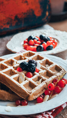 Belgian oat waffle with protein