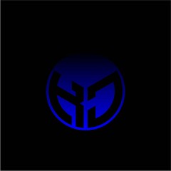 Initial letter K J Modern circle with elegant colored background frame