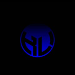 Initial letter K L Modern circle with elegant colored background frame