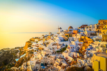 Obraz premium Oia village at night, Santorini