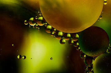 Macro photo of oil bubble on the water

