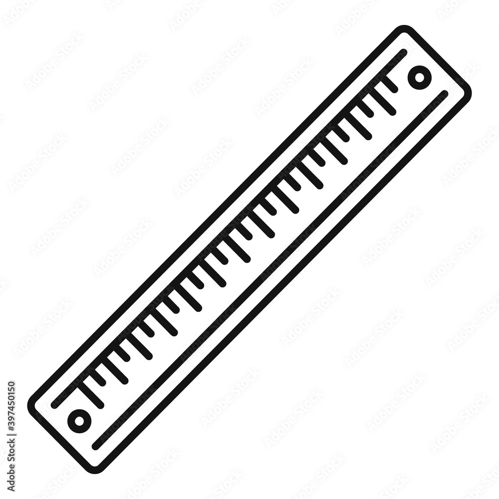 Poster geometry ruler icon. outline geometry ruler vector icon for web design isolated on white background