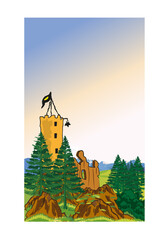 location for playing in the form of an old castle