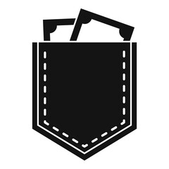Pocket bribery money icon. Simple illustration of pocket bribery money vector icon for web design isolated on white background