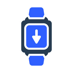 Download arrow, smart watch icon
