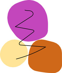 Abstract background with geometric shapes in trendy shades of gray, green and brown. Doodle drawings for web screensavers, template for cover or postcard design in modern style.