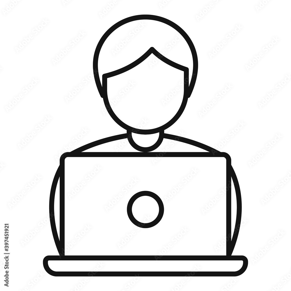 Poster laptop testing software icon. outline laptop testing software vector icon for web design isolated on