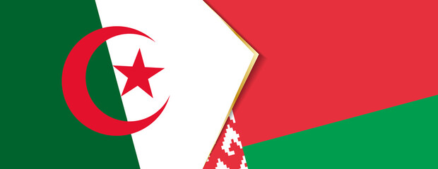Algeria and Belarus flags, two vector flags.