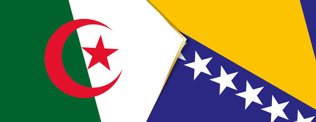 Algeria and Bosnia and Herzegovina flags, two vector flags.