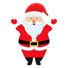 Santa Claus cartoon character isolated on white background as Merry Christmas and Happy New Year Concept.