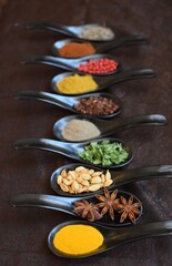 Epices curcuma curry piment paprika cumin	