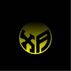 Initial letter X A Modern circle with elegant colored background frame