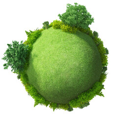 Green planet on white background 3d illustration © ABCity