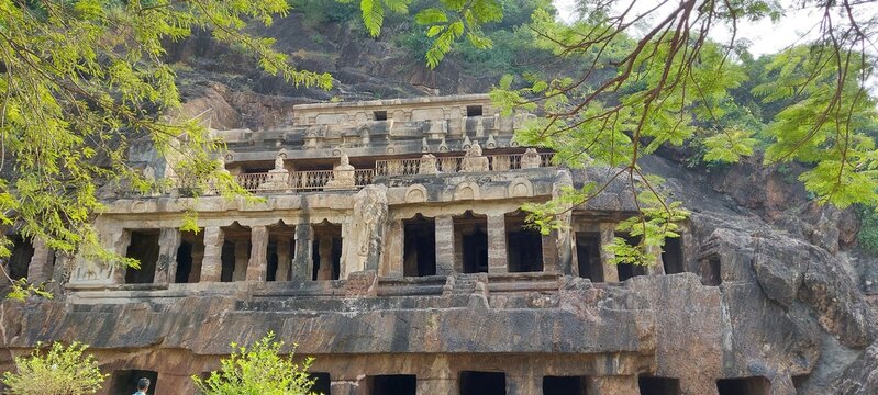 Undavalli caves near vijayawada, Andra pradesh, India 