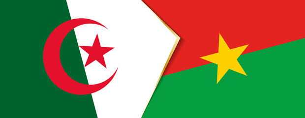 Algeria and Burkina Faso flags, two vector flags.