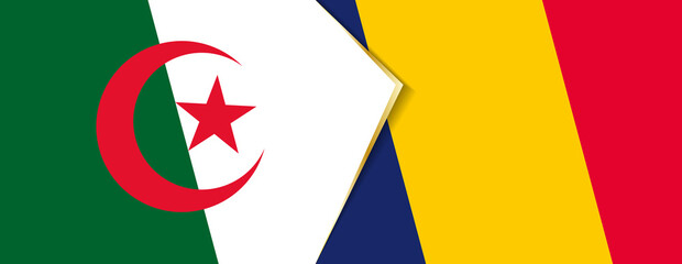 Algeria and Chad flags, two vector flags.