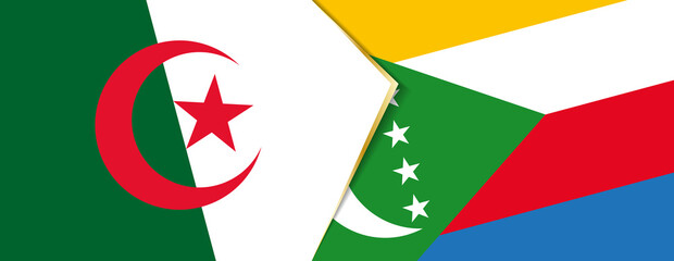 Algeria and Comoros flags, two vector flags.