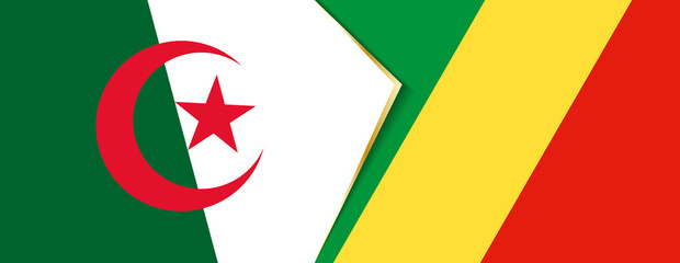 Algeria and Congo flags, two vector flags.