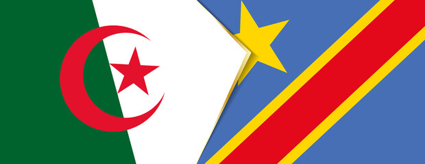 Algeria and DR Congo flags, two vector flags.