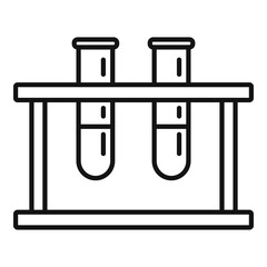 Test tubes stand icon. Outline test tubes stand vector icon for web design isolated on white background