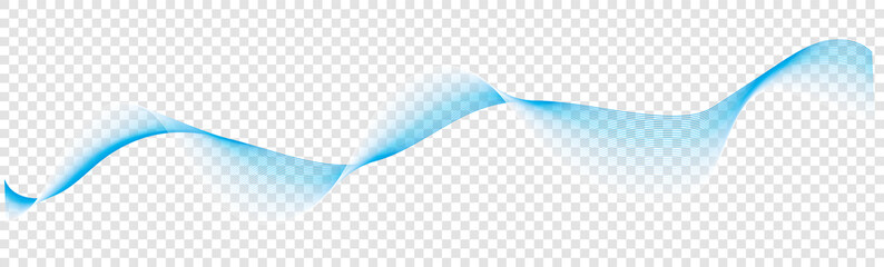abstract blue vector wave lines on transparent background	
