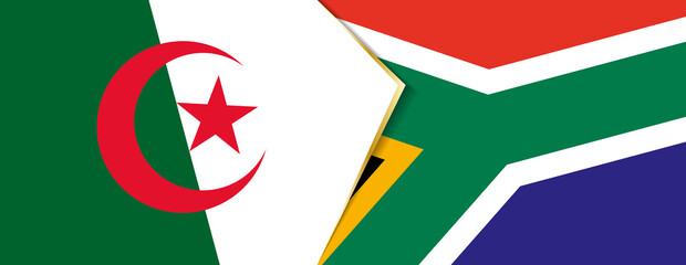Algeria and South Africa flags, two vector flags.