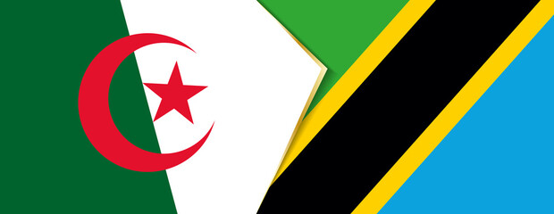 Algeria and Tanzania flags, two vector flags.