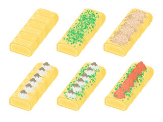 玉子焼きのイラストセット