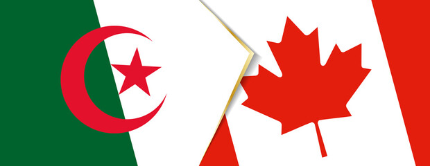 Algeria and Canada flags, two vector flags.