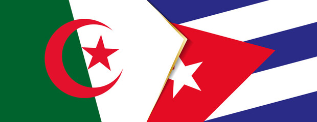 Algeria and Cuba flags, two vector flags.