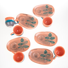 coffee cups on white background isolated