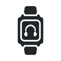 Headphone, smart watch icon