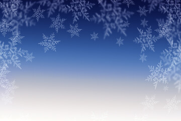abstract winter background. Snowflakes on blue background