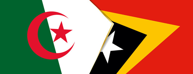 Algeria and East Timor flags, two vector flags.
