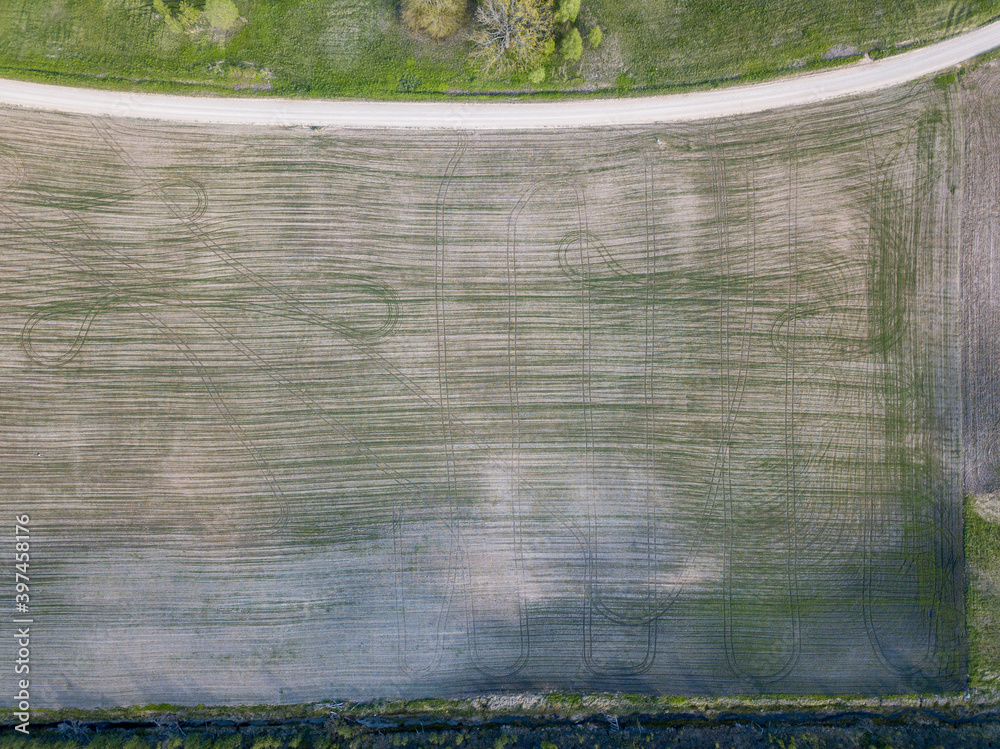 Wall mural Abstract field and country patterns on summer