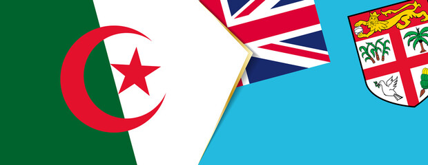 Algeria and Fiji flags, two vector flags.