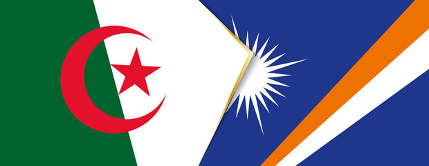 Algeria and Marshall Islands flags, two vector flags.