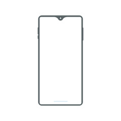 Simple flat thin border mobile phone design vector