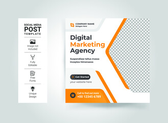 Editable Business Corporate Social media post Design template. Creative and modern web ads banner, square banner, promotional social ads design.