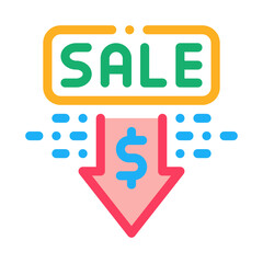 selling price discount color icon vector. selling price discount sign. isolated symbol illustration