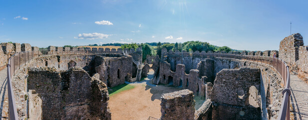 The interior of Restormel Castle-Pano