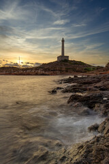 Fototapeta premium Amanece en el faro de Cabo de Palos