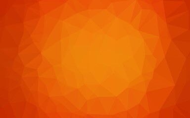 Light Orange vector abstract polygonal texture.