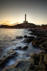 Fototapeta premium Amanece en el faro de Cabo de Palos