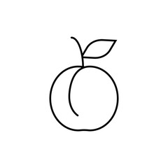 peach icon element of fruit icon for mobile concept and web apps. Thin line peach icon can be used for web and mobile. Premium icon on white background