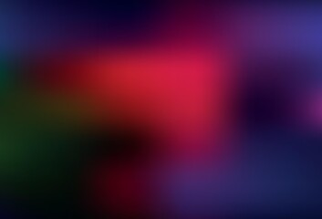 Dark Green, Red vector blurred shine abstract background.