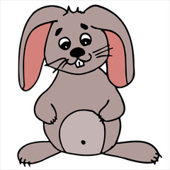 Cute and spotted rabbit, hare. Vector